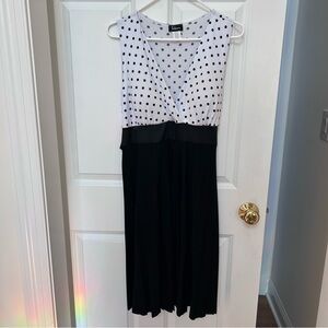 Deb Black & White Polka Dot Midi Dress